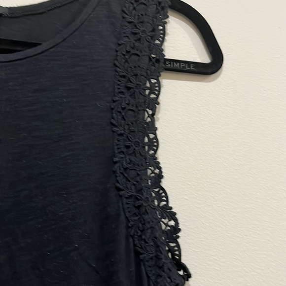 J.Crew Black Sleeveless Lace Trim Tank Top Size Small - Picture 4 of 8